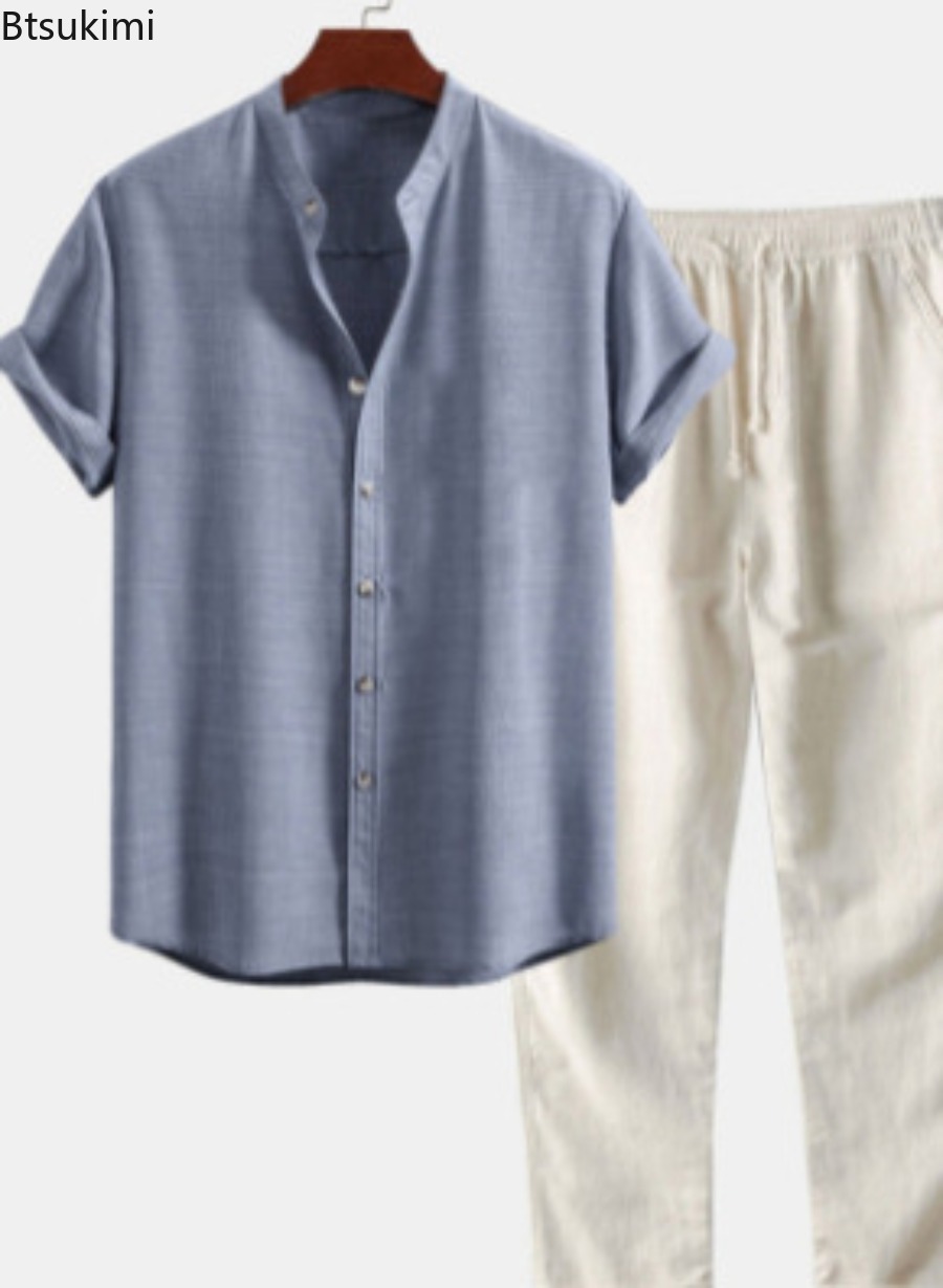 Мужской модный однотонный пляж – обзор и цена Short Linen Drawstring